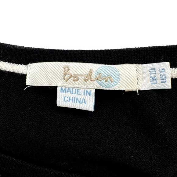 Boden Matilda Black Knitted Shift Dress Crewneck Women's Size 6 - Picture 4 of 6